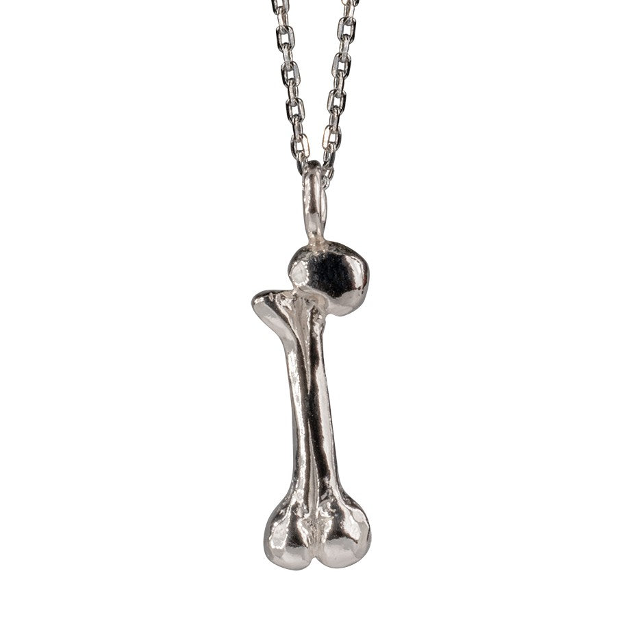 Sterling Silver Bone Charm Necklace