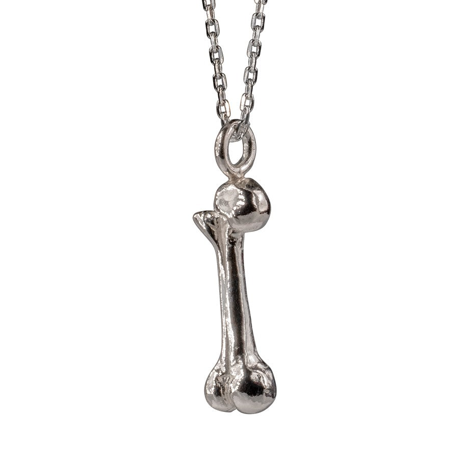 Sterling Silver Bone Charm Necklace