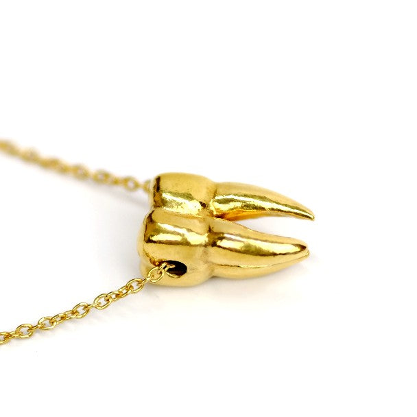 gold tooth pendant necklace