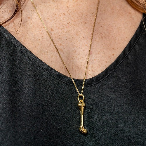 gold bone necklace pendant