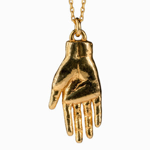gold hand necklace