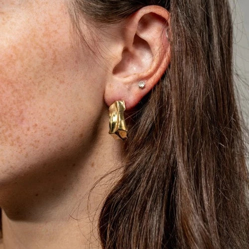 18 carat sculptural hoop earrings