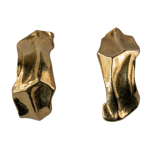 gold vermeil sculptural hoop earrings
