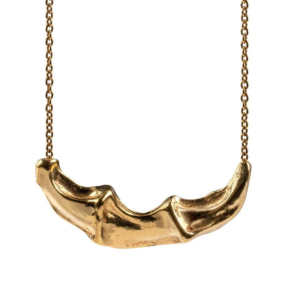 sculptural necklace gold