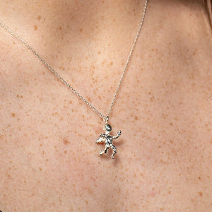silver cherub necklace