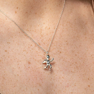 Silver cherub necklace deals